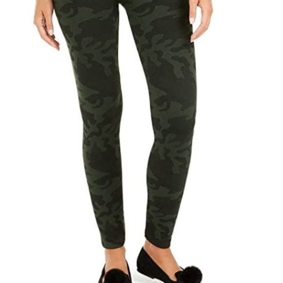 HUE Brushed Seamless Olive Camo Leggings - Picture 2 of 4